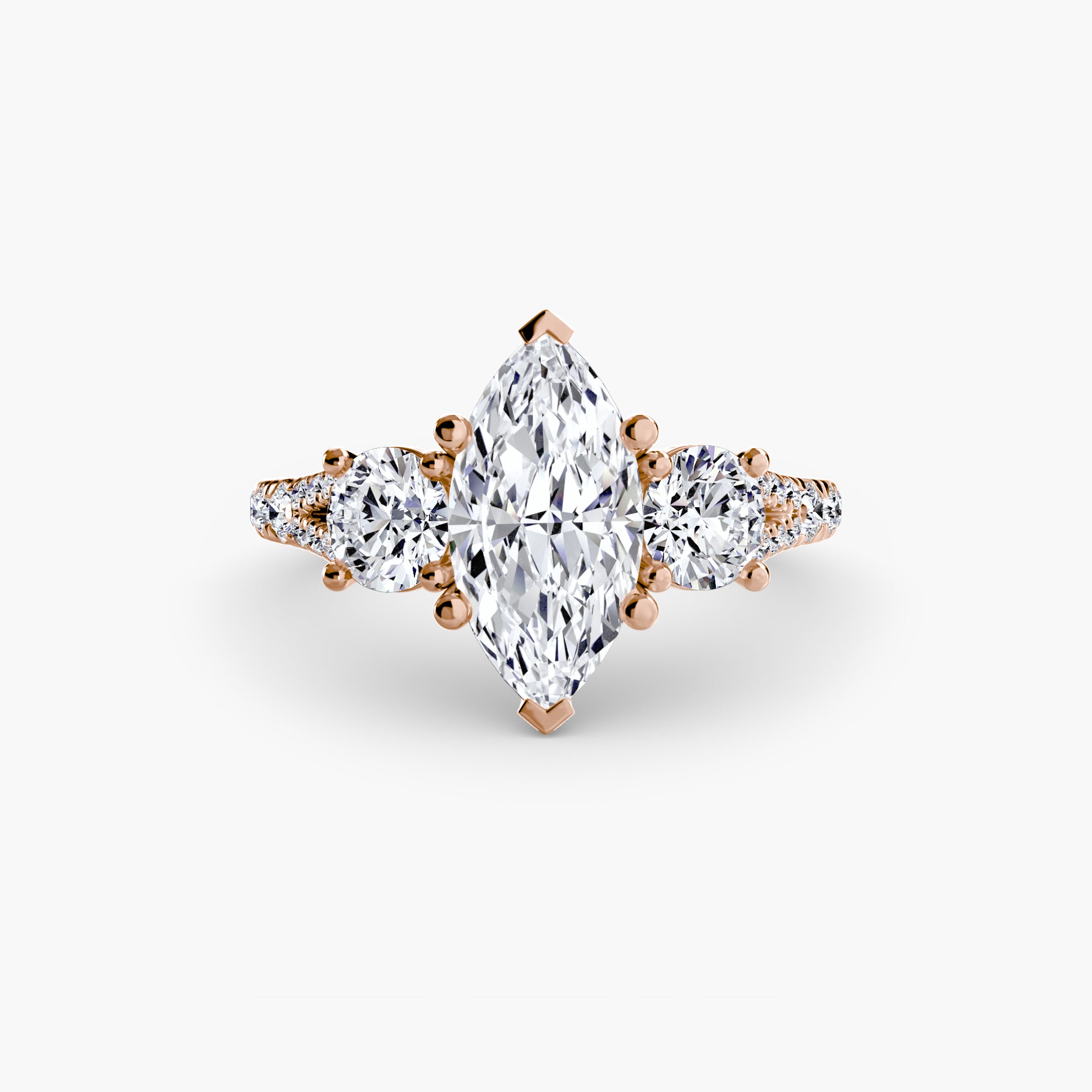 VALTORA Pavé Trilogy Ring