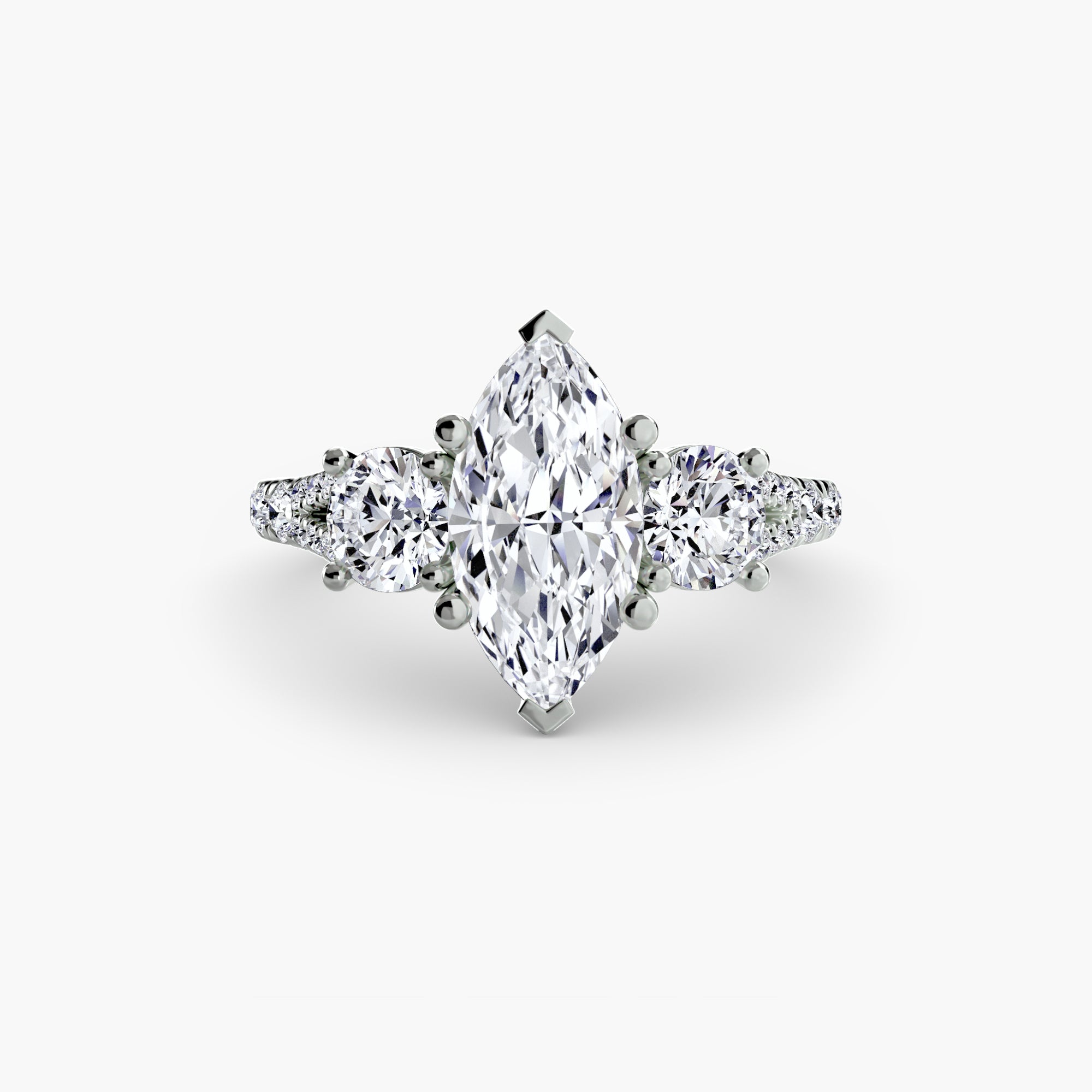 VALTORA Pavé Trilogy Ring