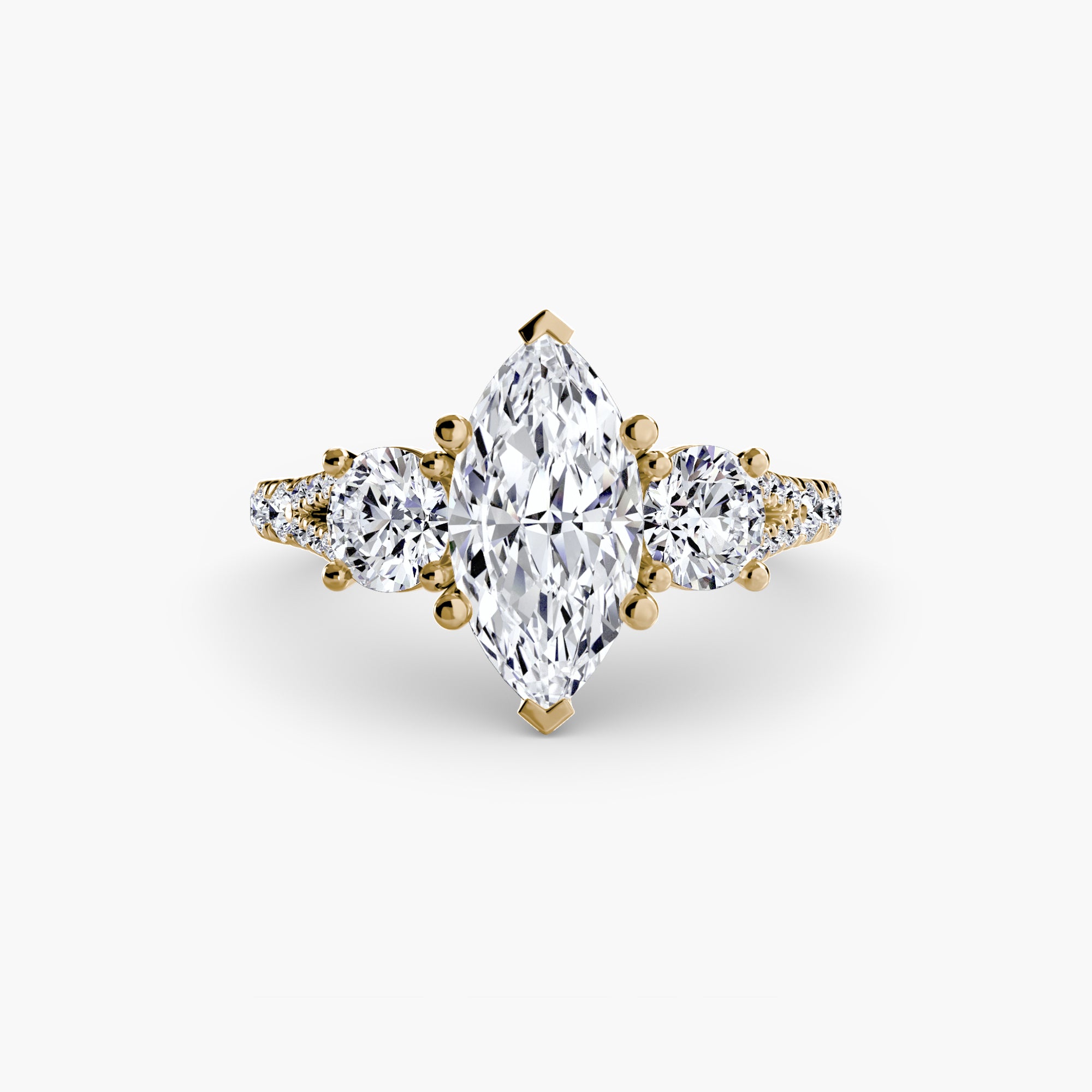 VALTORA Pavé Trilogy Ring
