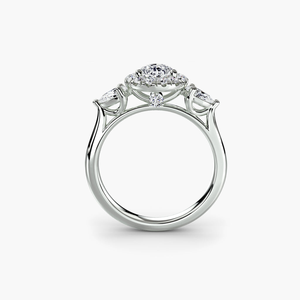 Orion Halo Trilogy Ring – Pear Cut