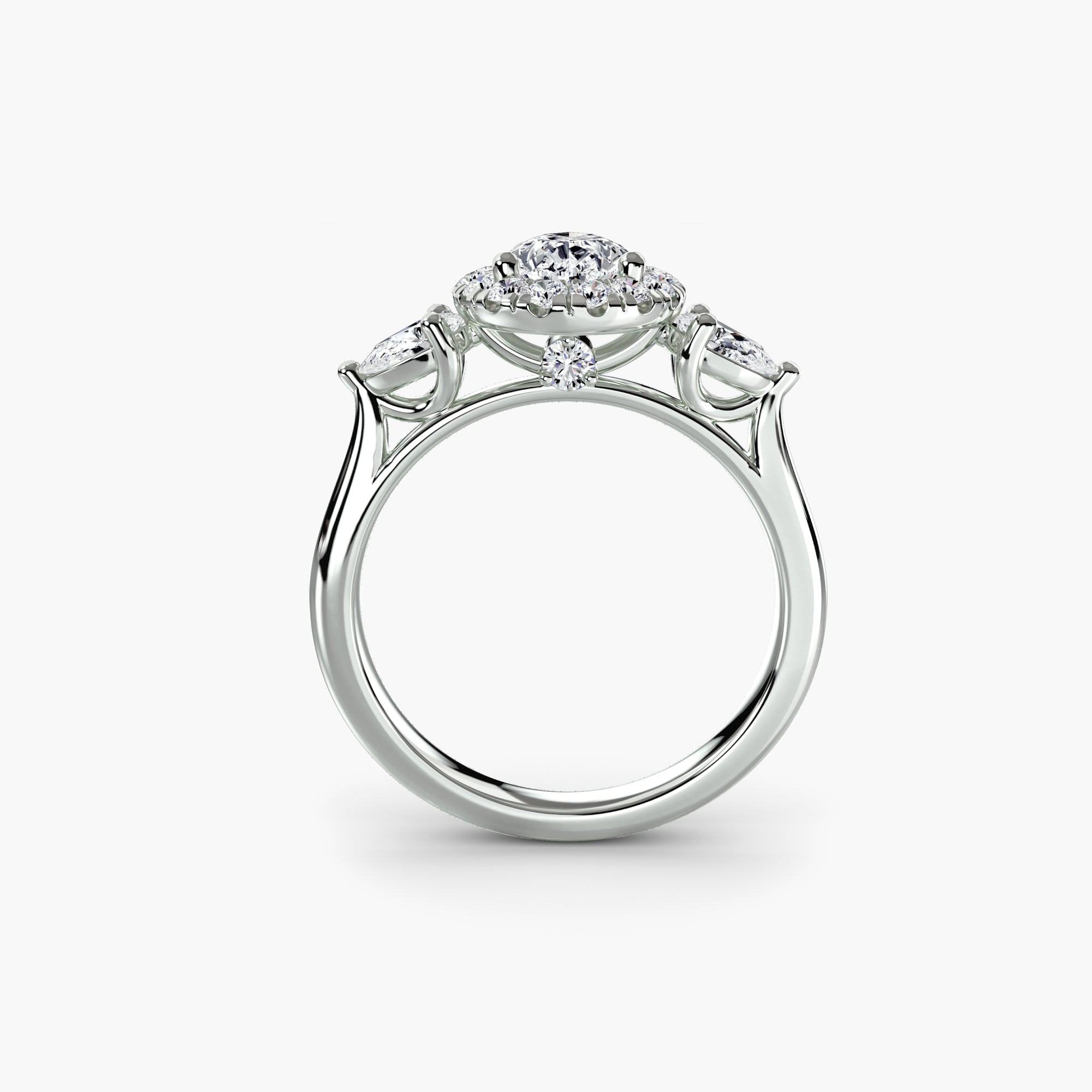 Orion Halo Trilogy Ring – Pear Cut