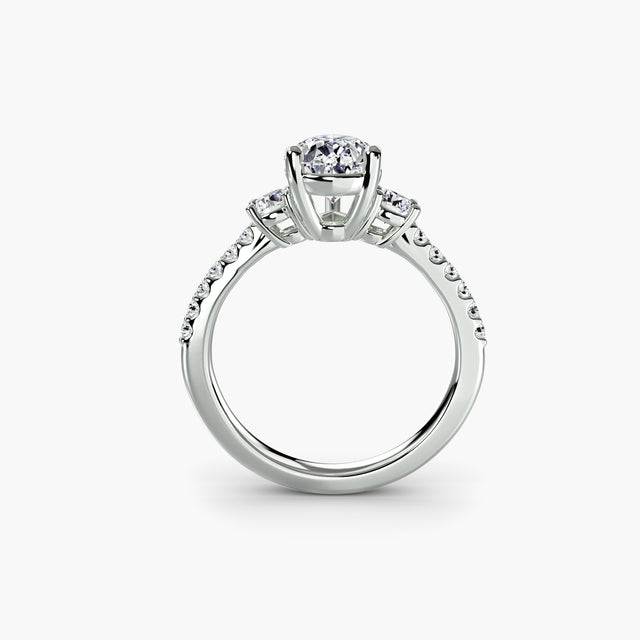 EVELORA Pavé Trilogy Ring