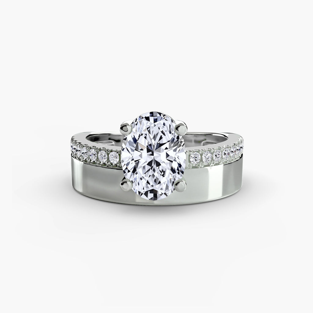 NERINA Wide Band Pavé Ring