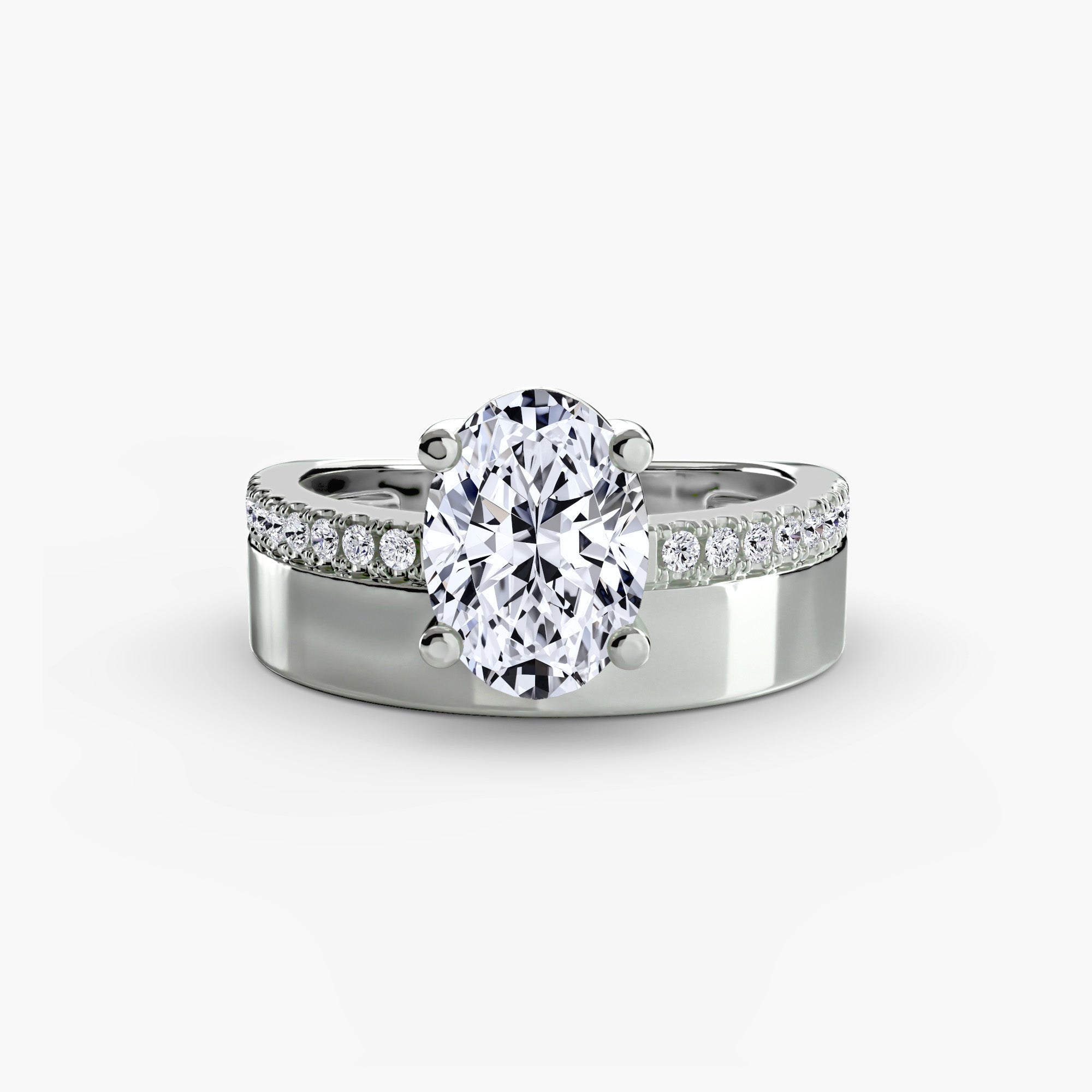 NERINA Wide Band Pavé Ring