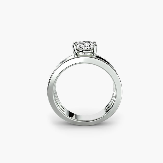 NERINA Wide Band Pavé Ring