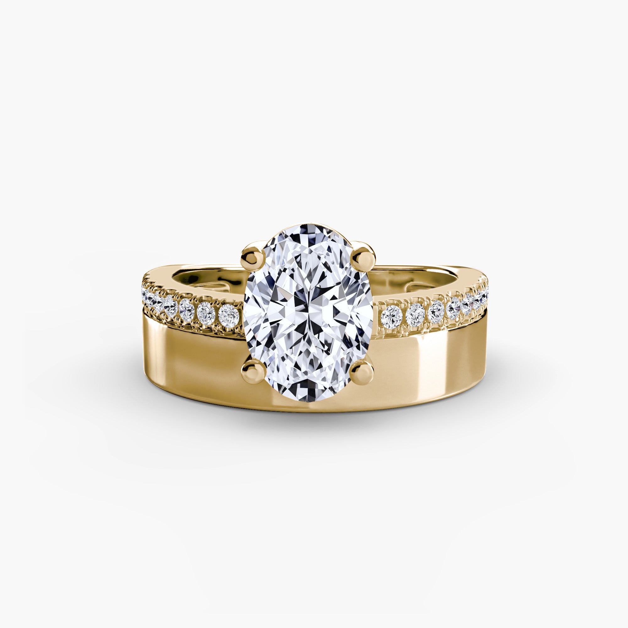NERINA Wide Band Pavé Ring