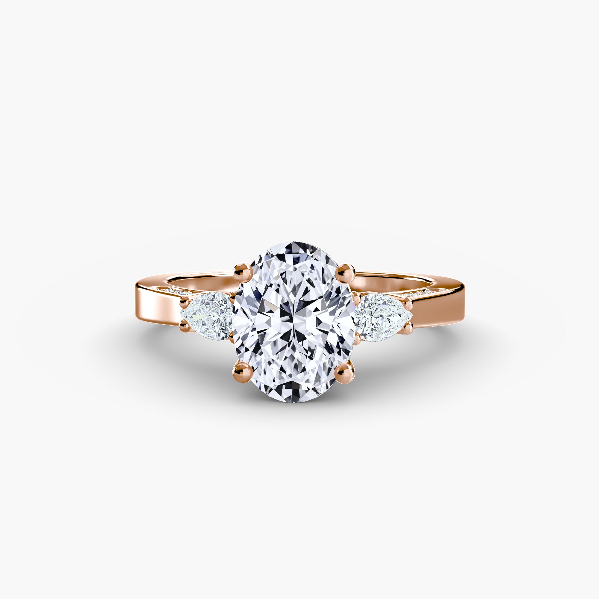 VALENNE Pavé Shoulder Trilogy Ring