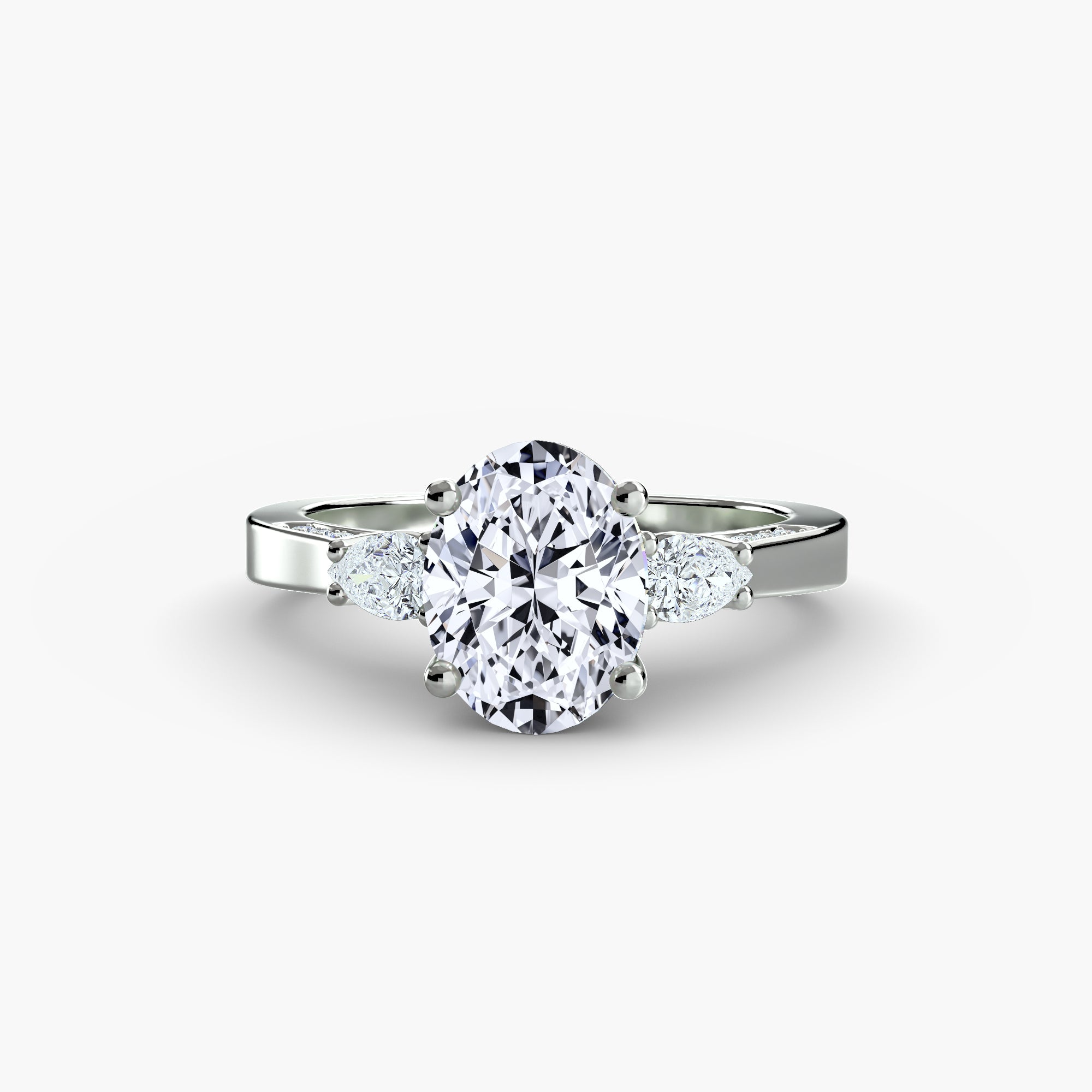 VALENNE Pavé Shoulder Trilogy Ring